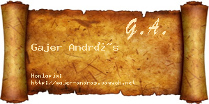 Gajer András névjegykártya